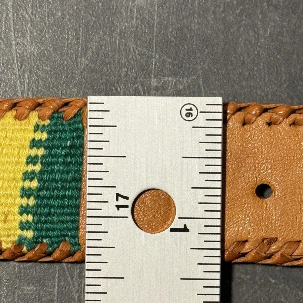 Womens‎ Jill Stuart Belt (Fits 28/29 Waist) Multi Color Woven Leather Whipstitch